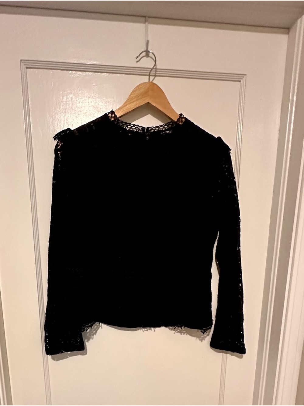 Express Black Lace Long Sleeve Top